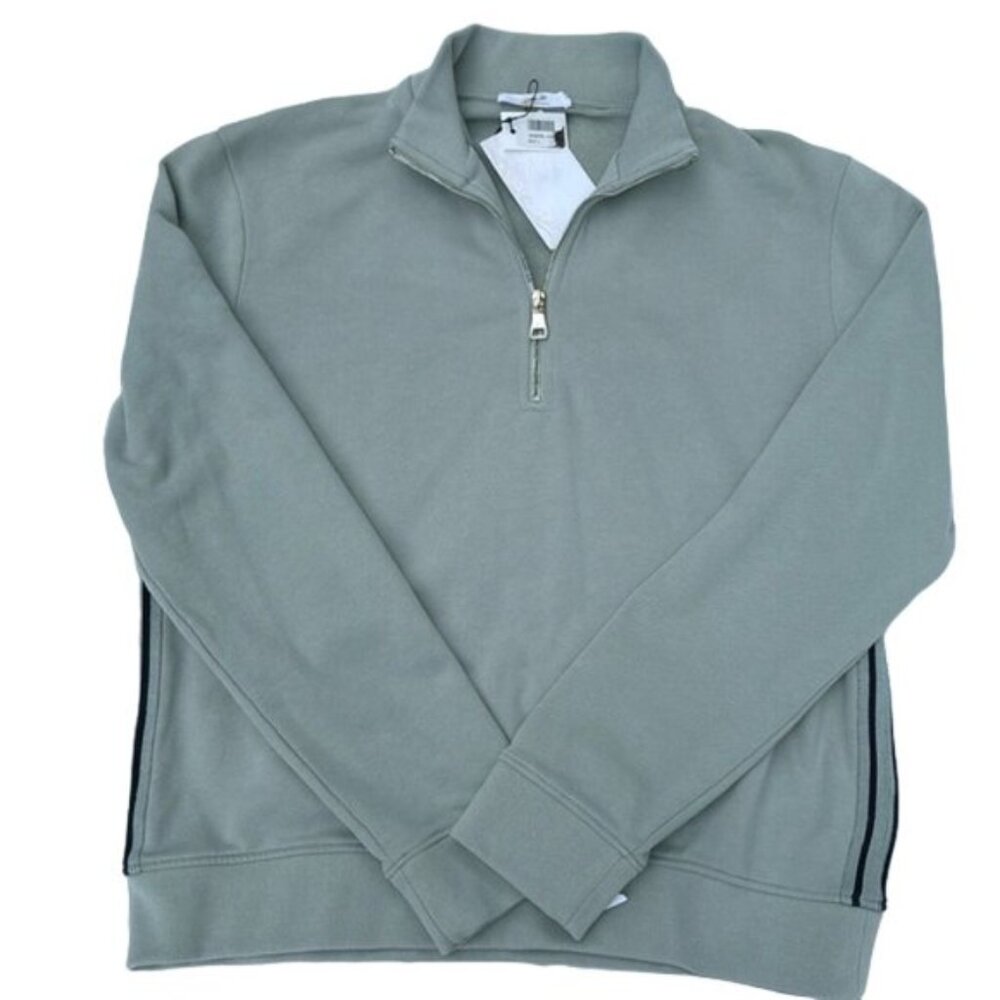 Mr P (Mr Porter) 1/4 Zip Pullover with Side Stripe - Estimated Size M (Damaged)
